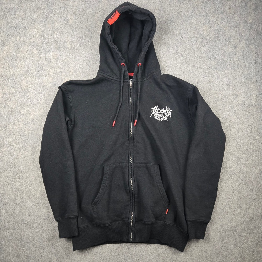 Dixxon Flannel Co Zip Up Hoodie Mens Small Black Heavy Metal Graphic Workwear